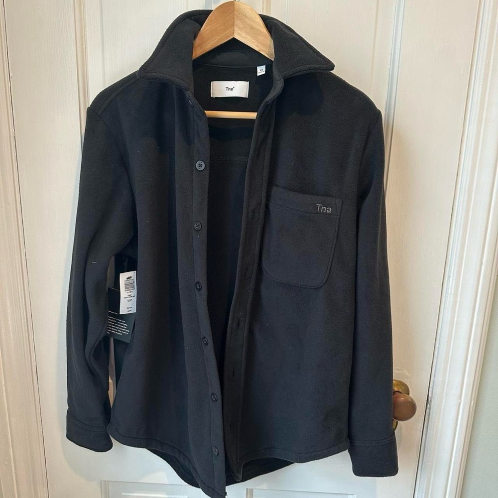 TNA Black Button-Up Shirt Jacket